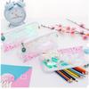 Kawaii Stift Rosa Laser Hülle Transparent Sakura PVC Geschenk Schulsi-Etui Stiftebeutel Zubehör Schreibwaren Kosmetik Reisehalter
