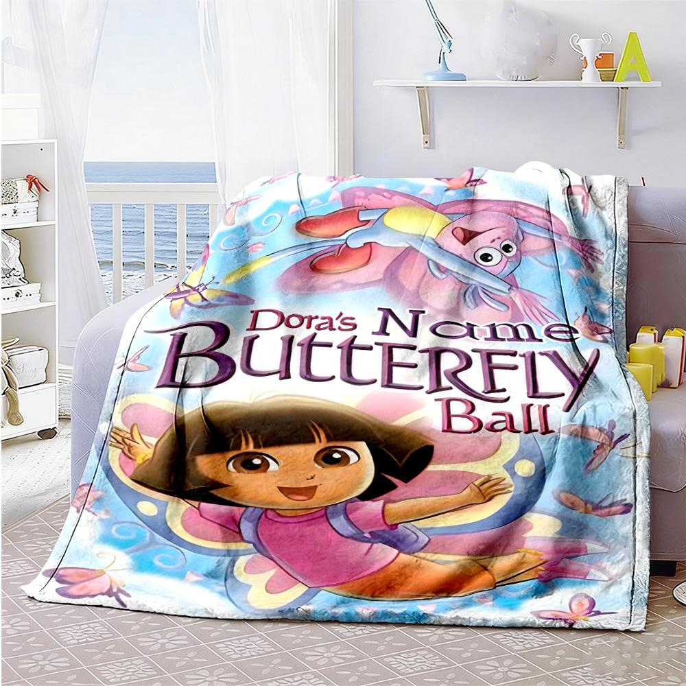 Dora Explorer Personalized Name Blanket Gift Customizable Blanket Soft Warm Cozy Great for Living Room Couch Bedding Home Decor for All Occasions