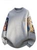Plus Size Ethnic Style Embroidered Men's Hoodie - Autumn/Winter Retro Round Neck, Velvet, Long Sleeve, Enlarged Fit