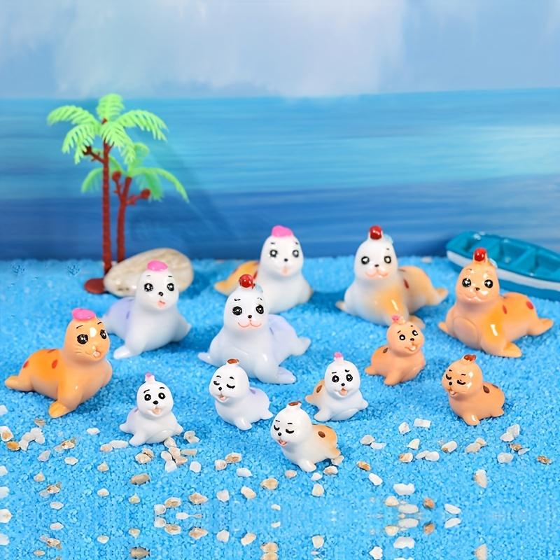 8 Pieces of Abalone Plastic Fish, Lion Landscape Decorative Fish Tank Decorative Mini Craft Marine Animals.