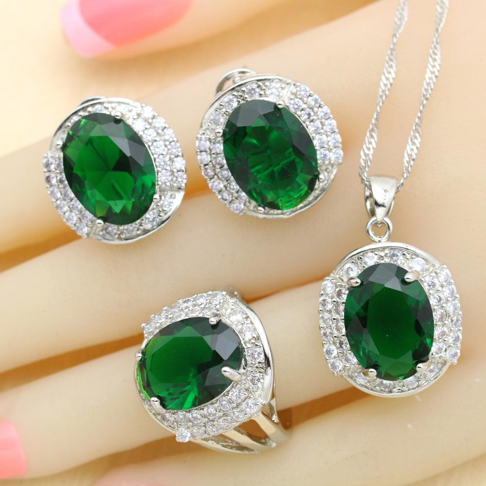 Hot Anti Allergic Zircon Necklace Earrings Ring Bracelet Chain