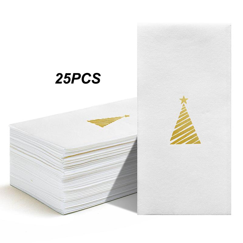 30*43cm Dust-free Napkins Virgin Wood Pulp Serviette Wedding Party Western Restaurant Decoration Christmas Pattern Paper Napkins