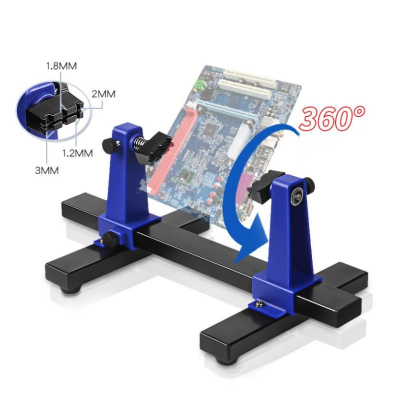 Combination Toolbox with Adjustable PCB Holder 360° Rotation Soldering Jig for Printed Circuit Board Repair and Assembly