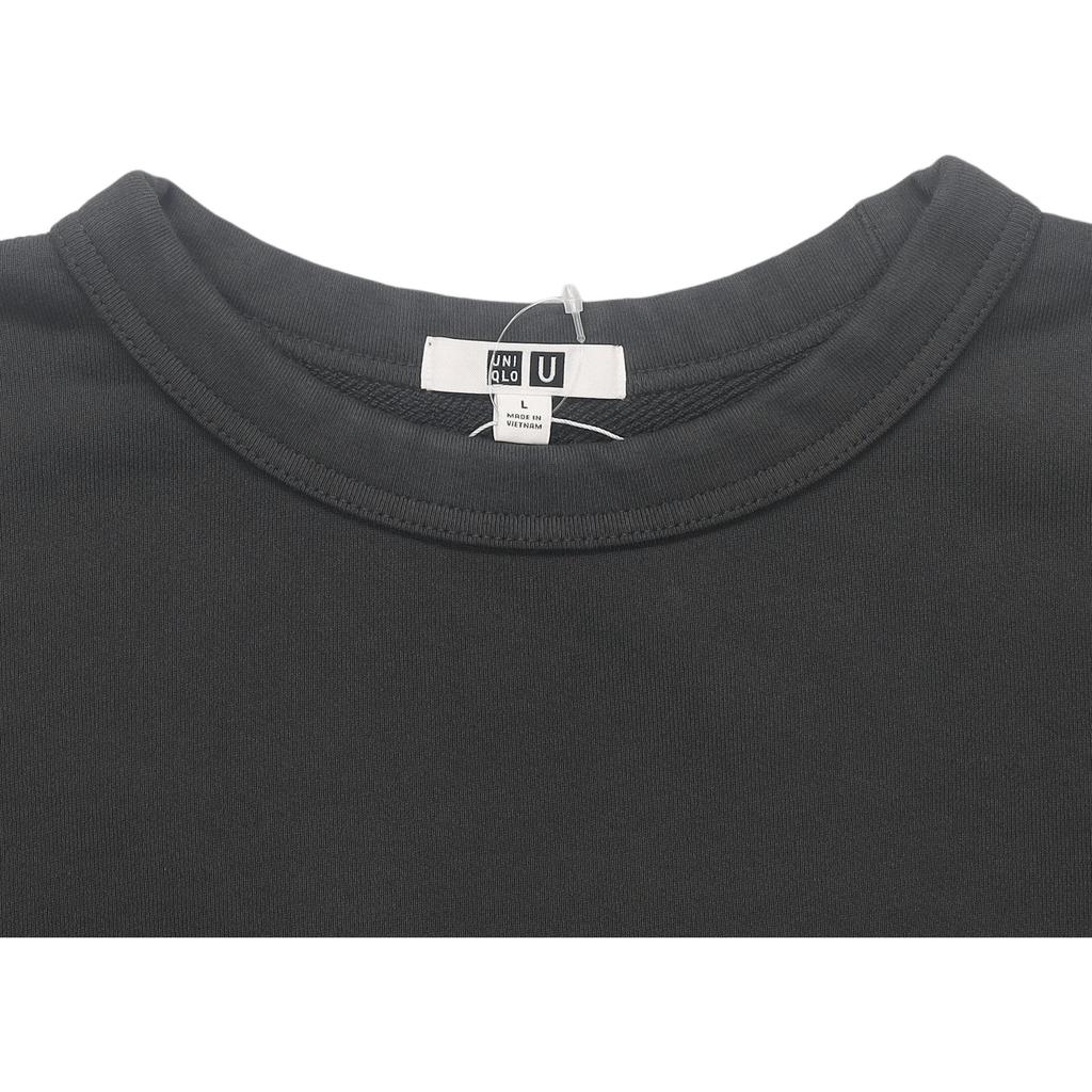 UNIQLO FW22 Solid Loose Fit Crew Neck Long Sleeve Sweatshirt Men sweatshirt Dark-Gray 452189-08