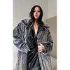 Autumn and Winter New Imitation Fox Hair Toka Imitation Fur Coat Black and White Wool Tip Over the Knee Long Hair Long Coat