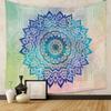 Boho Chic Wall Tapestry With Moon Phase Floral Starry Sky Design Bedroom Yoga Studio Decor
