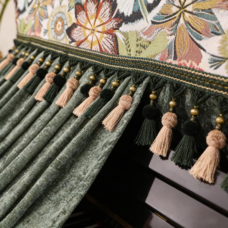 Luxurious American Retro Piano Dust Cover - Modern High-Grade Fabric