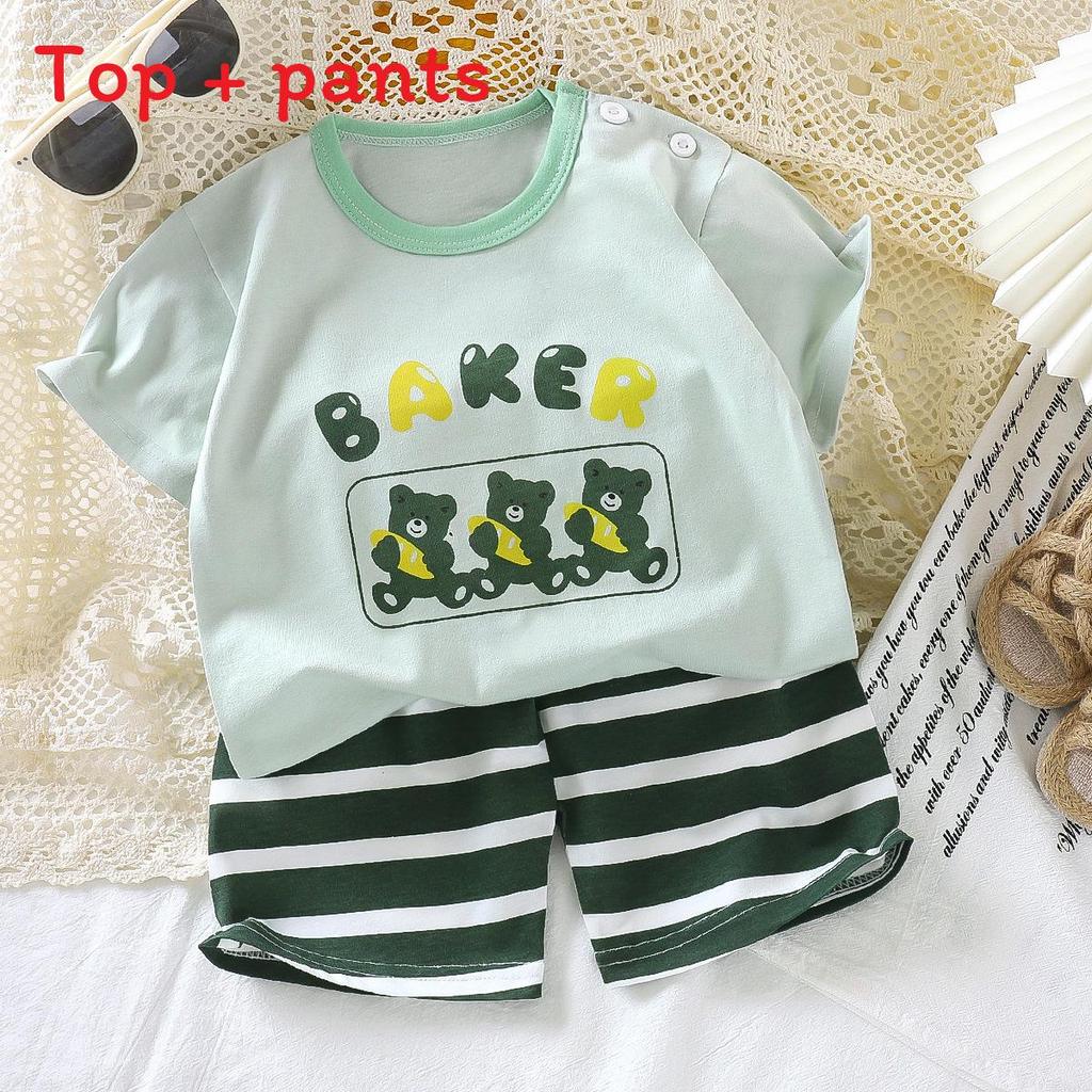 Sommer Cartoon Hoodie und Shorts Set für Kinder aus weicher Baumwolle