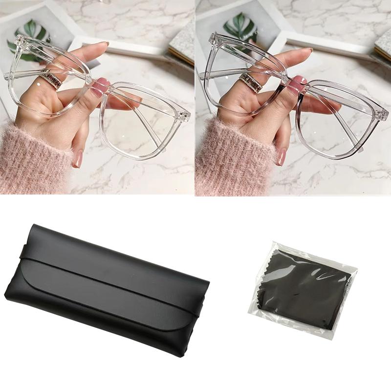 Anti Blue Light Glasses for Women Retro Flat Frame Regular Eyeglass Frame Style Eye Protection