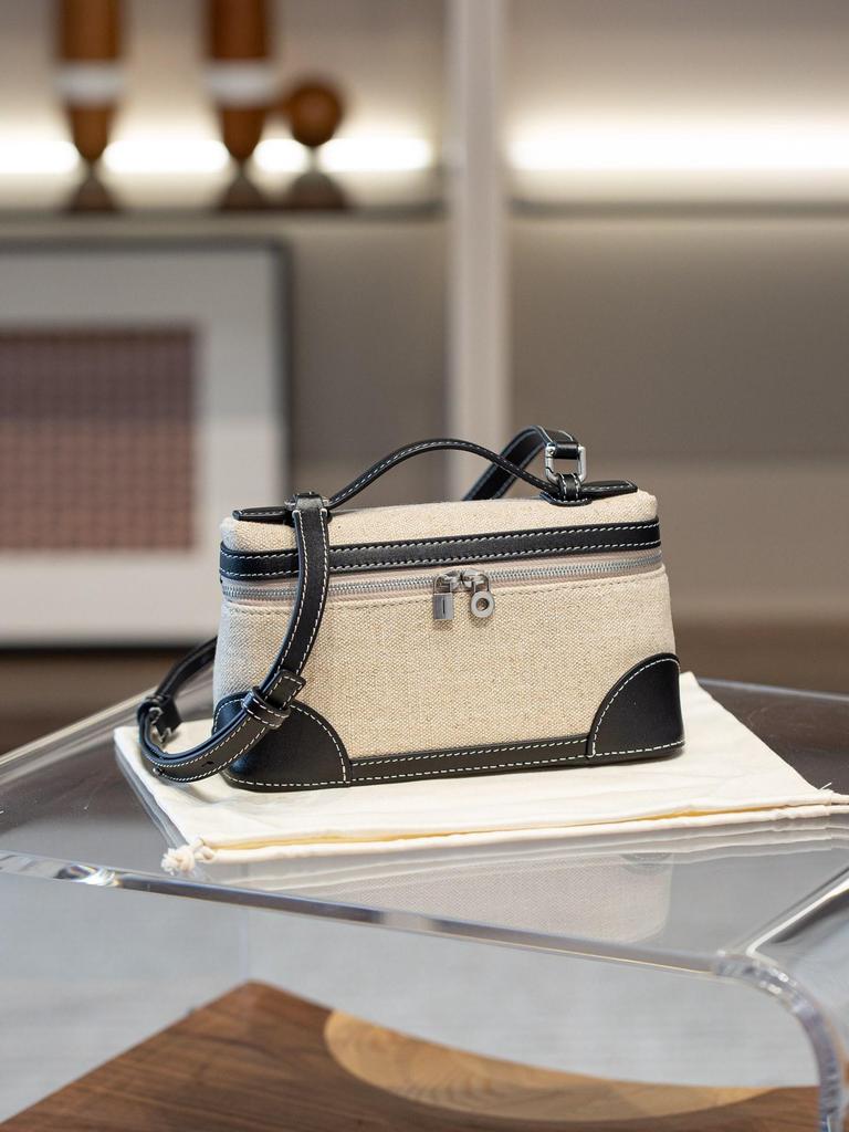 2025 Sommer Damen LP19 Canvas Rindsleder Patchwork Hand-Crossbody-Tasche