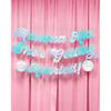 xo, Fetti Mamma Mia She's Getting Married Banner - Blue Iridescent Foil, 5 Ft. | Disco Bachelorette Decorations, 70s Backdrop, Groovy Bach Party,