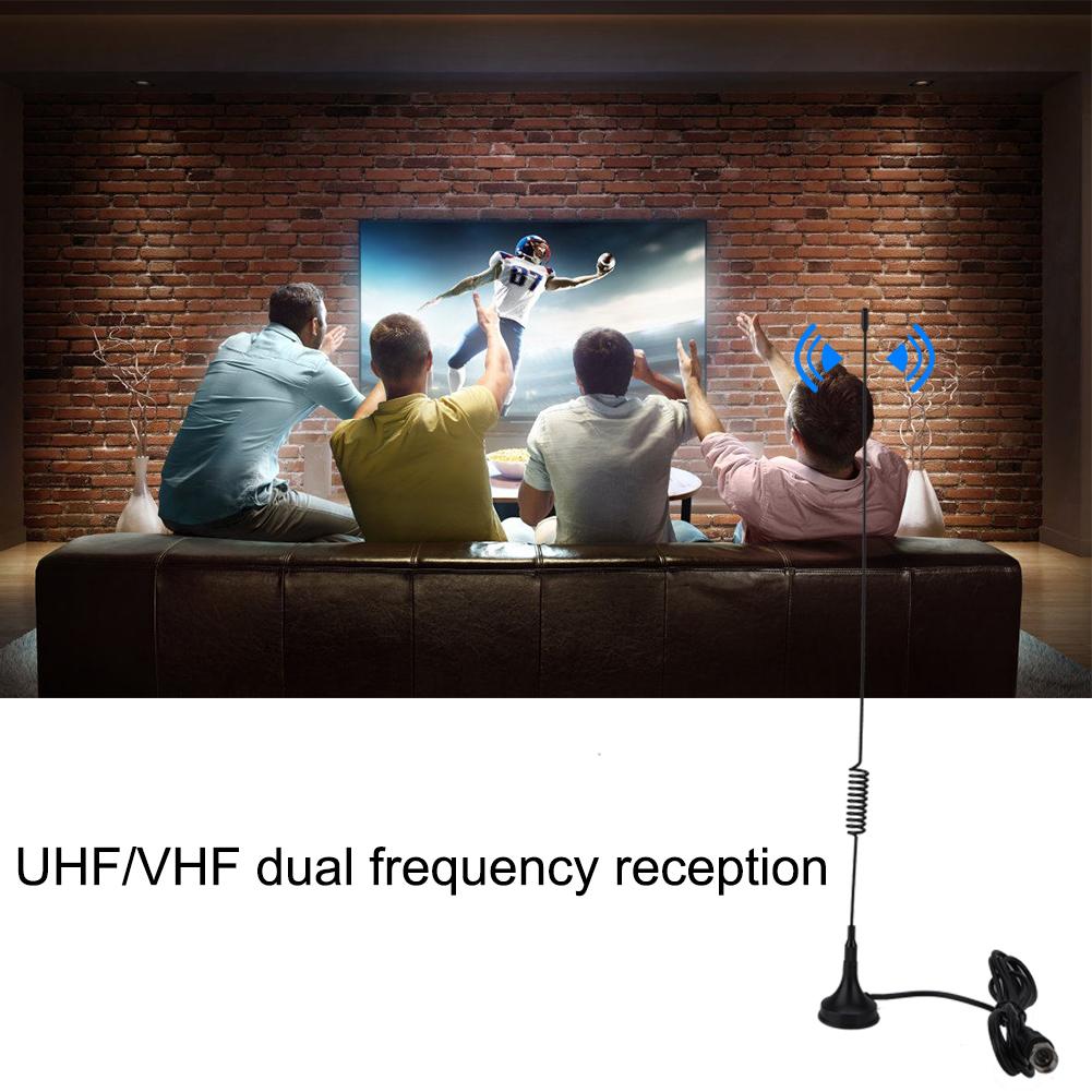 1.5m 10db F Head DVB-T VHF UHF Antenna Car TV Antenna Indoor TV Magnetic Antenna
