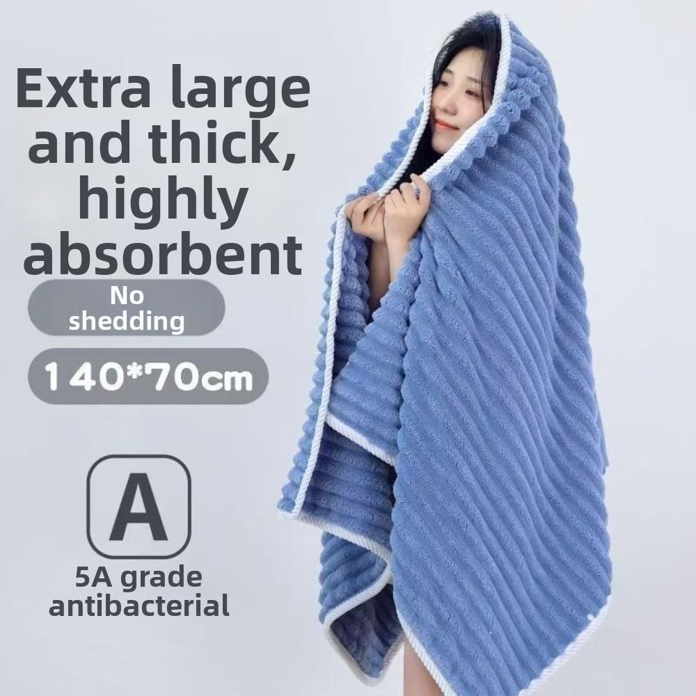 Thickened Coral Fleece Bath Towel Quick Dry Shower Towel Gifts Striped Towel  Home Essentials