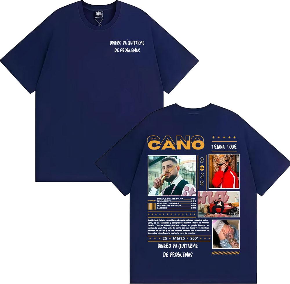 Rapper Cano Triana Tour Album 2025 Print Tee Shirt Men Casual Cotton Short Sleeve T-shirt Male Summer Tops High Quality T Shirt