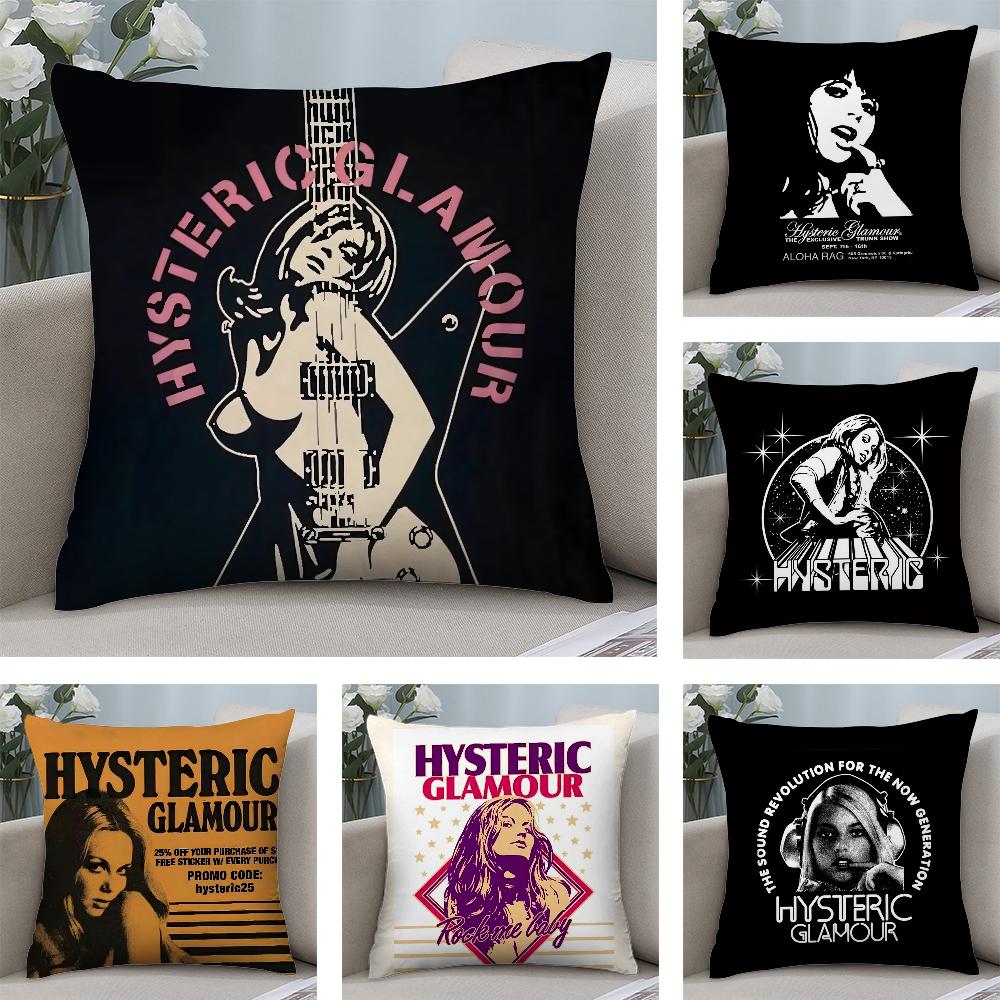 H-Hysterics G-Glamour Pillow Case Plush Fabric Soft Double Sided Print Sofa Cushion Cover Throw Pillow Covers