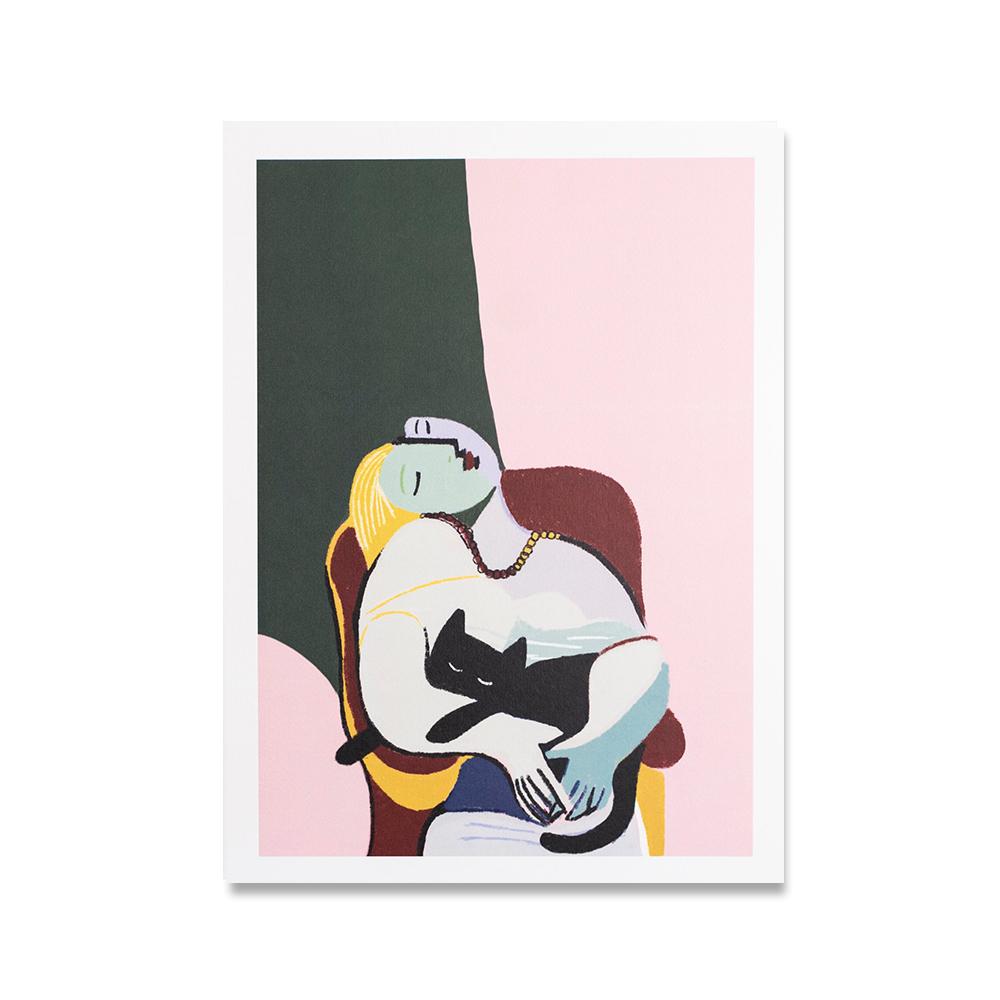 Klasyczny Artysta Klimt Kot Pocałunek Obraz na Płótnie Druk Plakat Sztuka Abstrakcyjna Zdjęcia Picatso Dama do Salonu Dekoracja Domu Bez Ramy