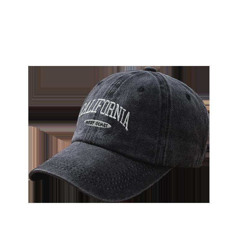 Hat Japanese Trend Wide Brim Versatile Washed Baseball Cap Men's Korean Version Embroidered Letter Cap Women