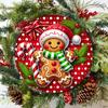 One, Gingerbread Man and Candy Cane Themed Round Aluminum Plaque, 7.8x7.8 Inches (20x20 Cm), Interior and Exterior Decoration