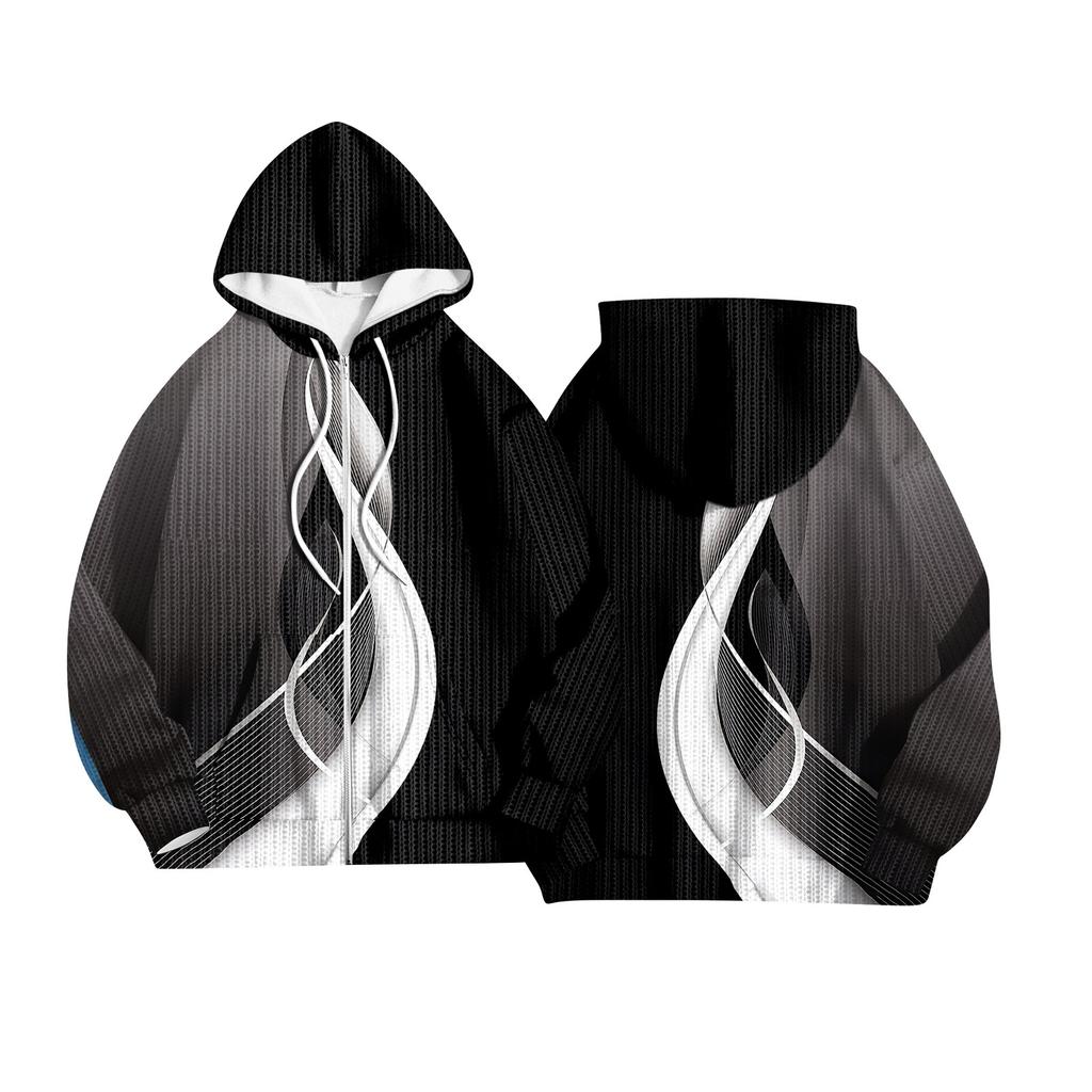 Women's Fashion Jacket Casual Printed Long-sleeved Hooded Cardigan Sweatshirts