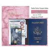 Marble Leather PU Passport Holder Wallet with Single Pocket Stitching