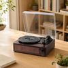 MainsPowered Records Player | Woodentextured Finish, Audio Input Support, with
