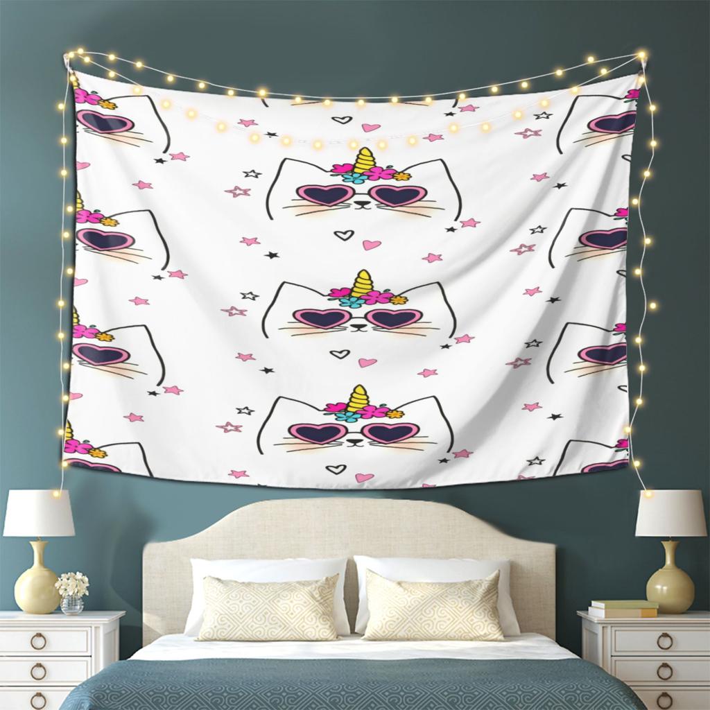 Cartoon Style Tapestry for Birthday Party Dorm Room Living Room Home Outdoor Decor High Quality Flat Print Wall Hanging