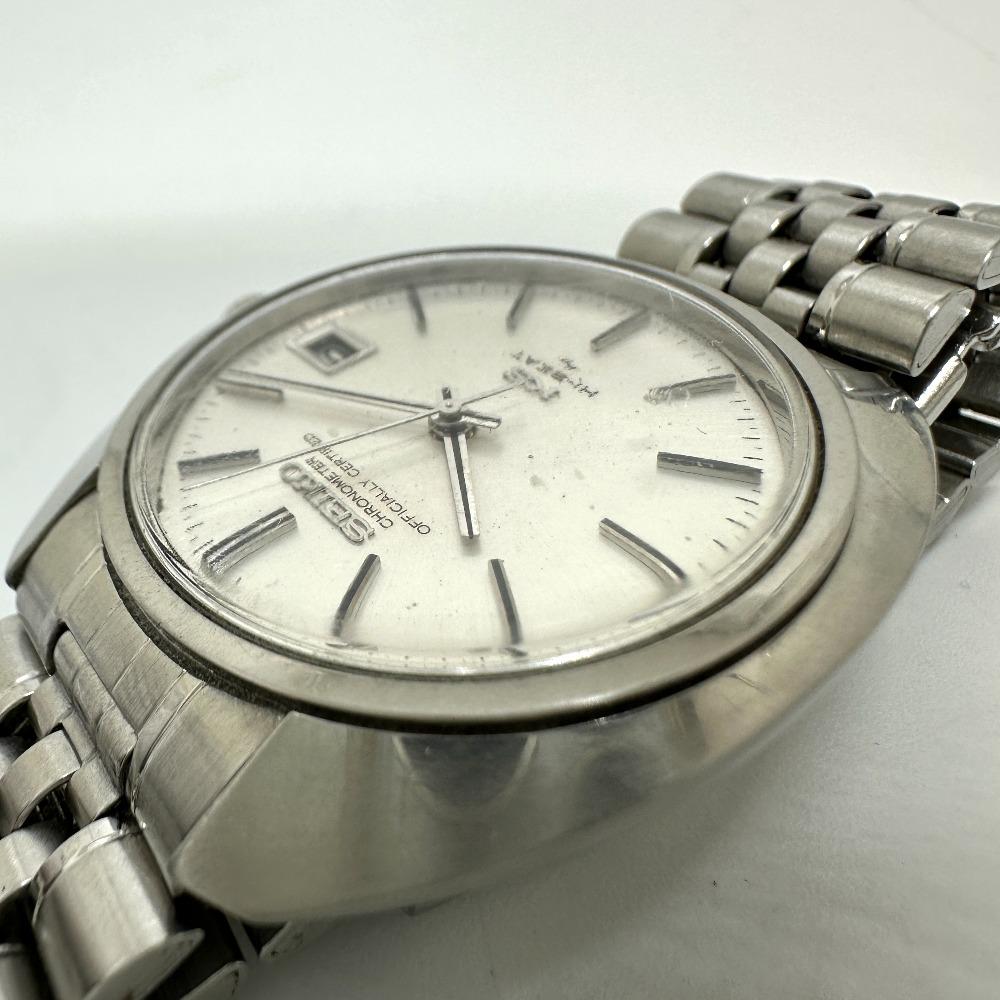 SEIKO 4502-8010 King Seiko Superior High Speed Hand Winding Wristwatch SS Silver