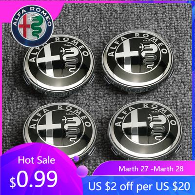 Para Alfa Romeo 4 Piezas Emblema de Coche Tapa Central de Cubo de Rueda Accesorios de Coche Para Alfa Romeo Giulietta 159 Mito Giulia Stelvio 147 156 T