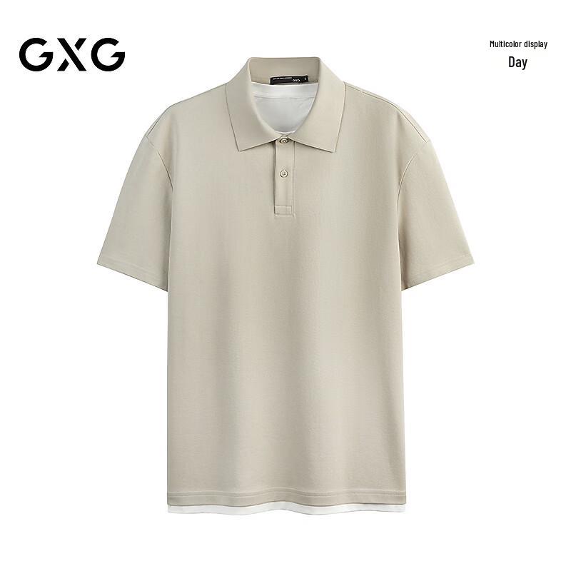 GXG Men s Faux Two-Piece Lapel Polo Shirt L