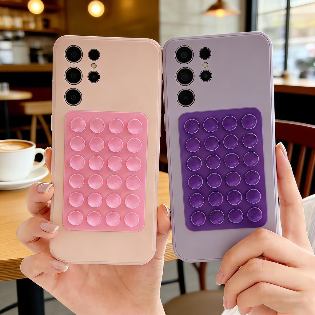 For Samsung Galaxy S25 Ultra S25 Edge S24 S23 S22 S21 S20 FE 10 Lite Plus Ultra Fixing Suction Cup holder Case Fixed Pad Cover
