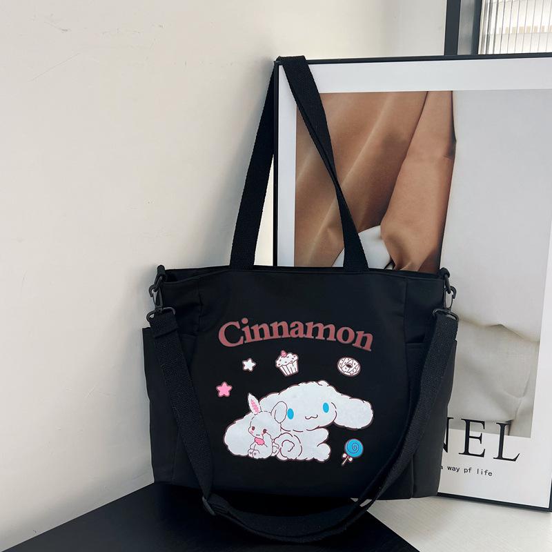 

Autumn and winter canvas bag tutoring bag large-capacity printed tote bag student tutoring bag work shoulder oblique span bag чорний