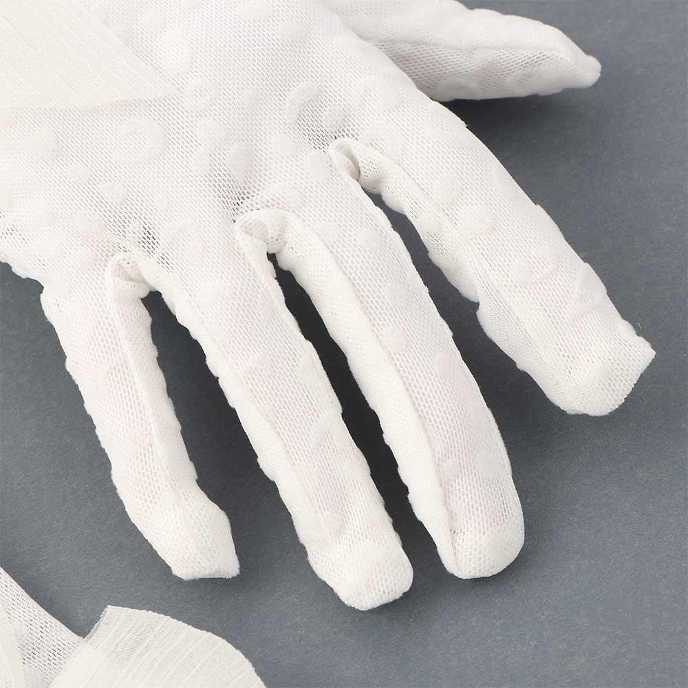 Elegant Sunscreen Women Girls Pearls Wedding White Gloves Bridal Mittens Ruffle Lace Bow Gloves