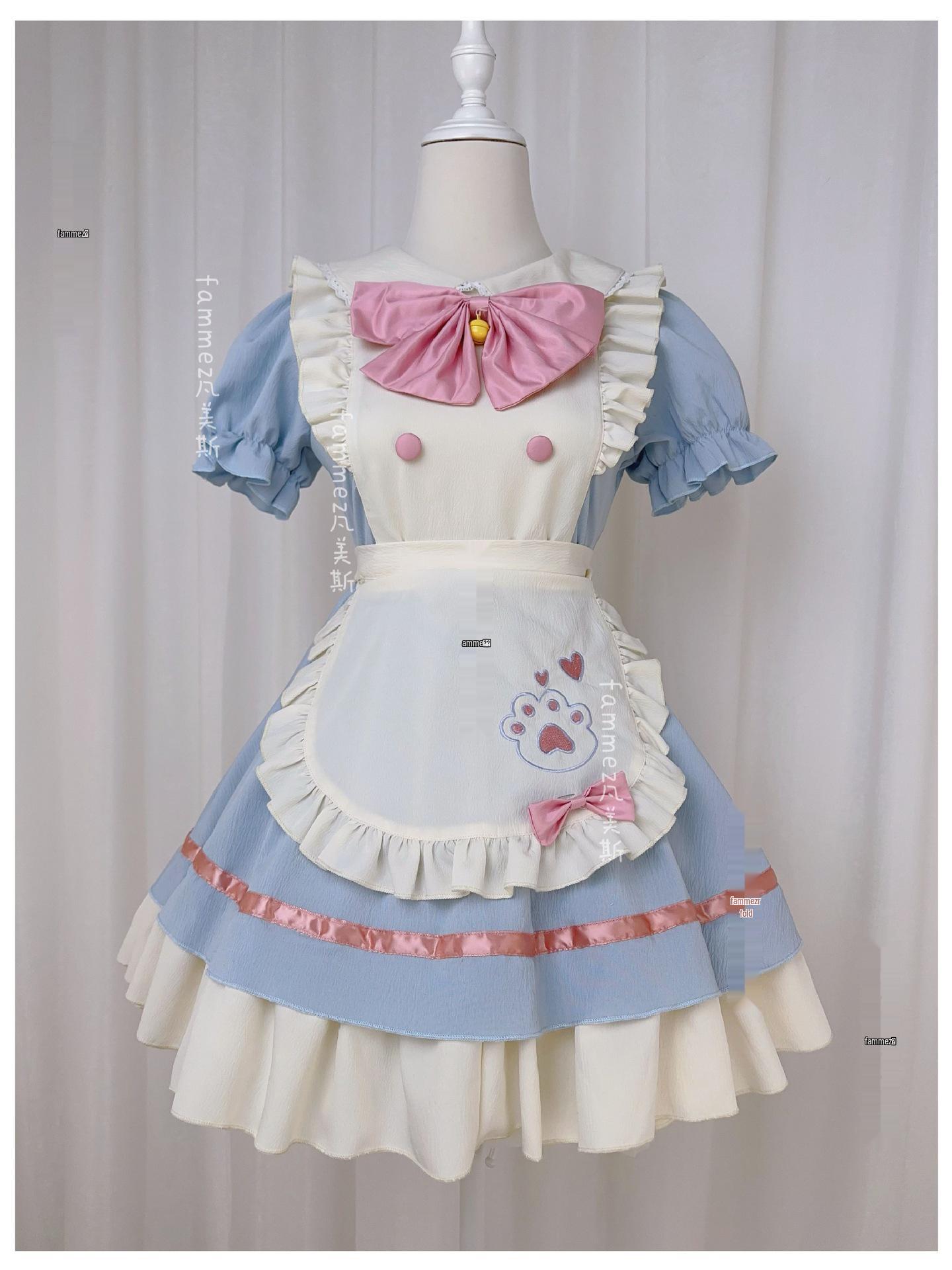 

Новий японський Лоліта Собака Короткий Костюм Косплей Горнічної - Милий М який Дівчачий Кафе Стиль S