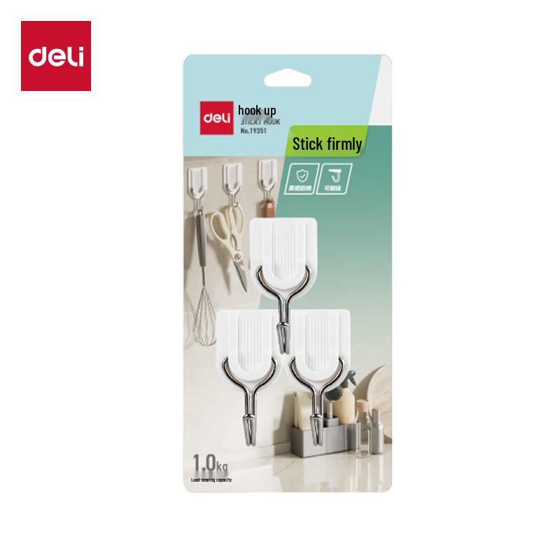 

Deli 19351 Plastic Adhesive Wall Hooks (1kg)
