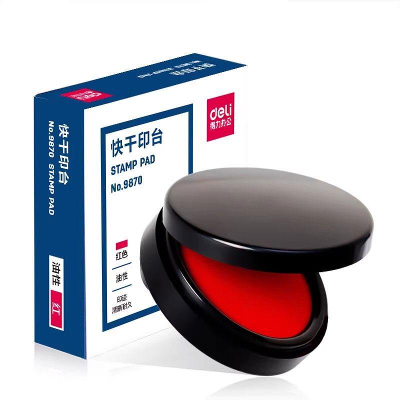 Fast-drying Ink Pad Oil-based Red Round Ink Financial Stamping Press By Hand To Leave Fingerprints Office Seal Office Supplies