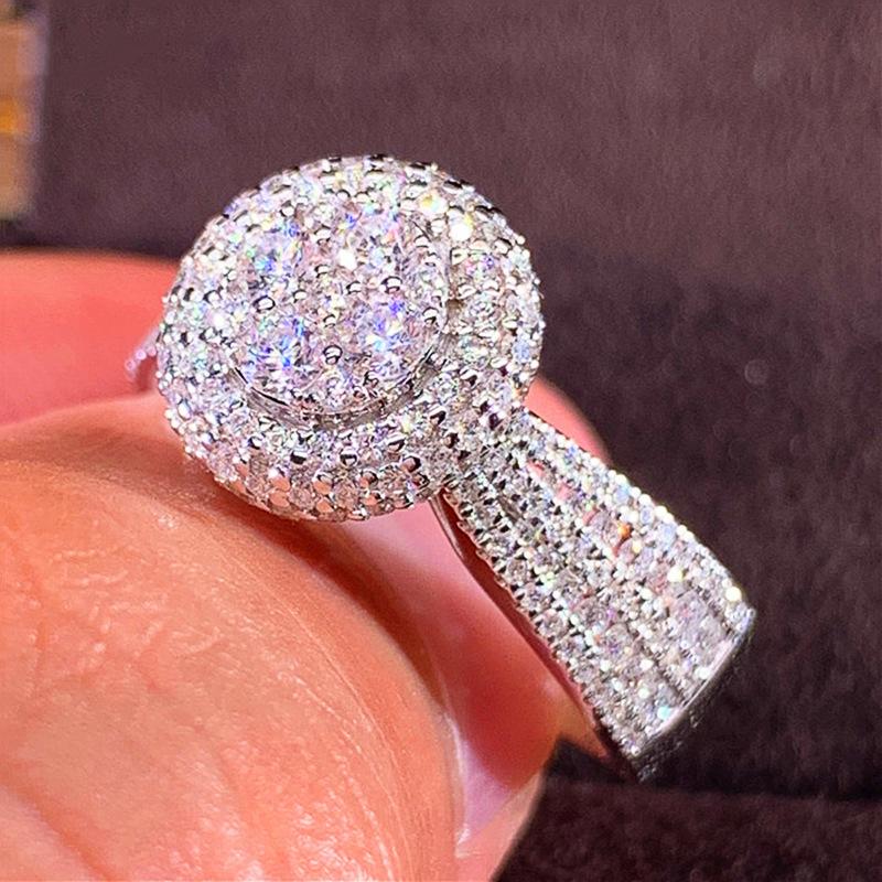 Lindon Classic Ring For Women With Round Shape Zircon Wedding Party Gift  Size 6-10