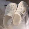 Iridescent Crystal Bear-Rabbit Clog Buckle: Cute Detachable Cartoon Shoe Decoration