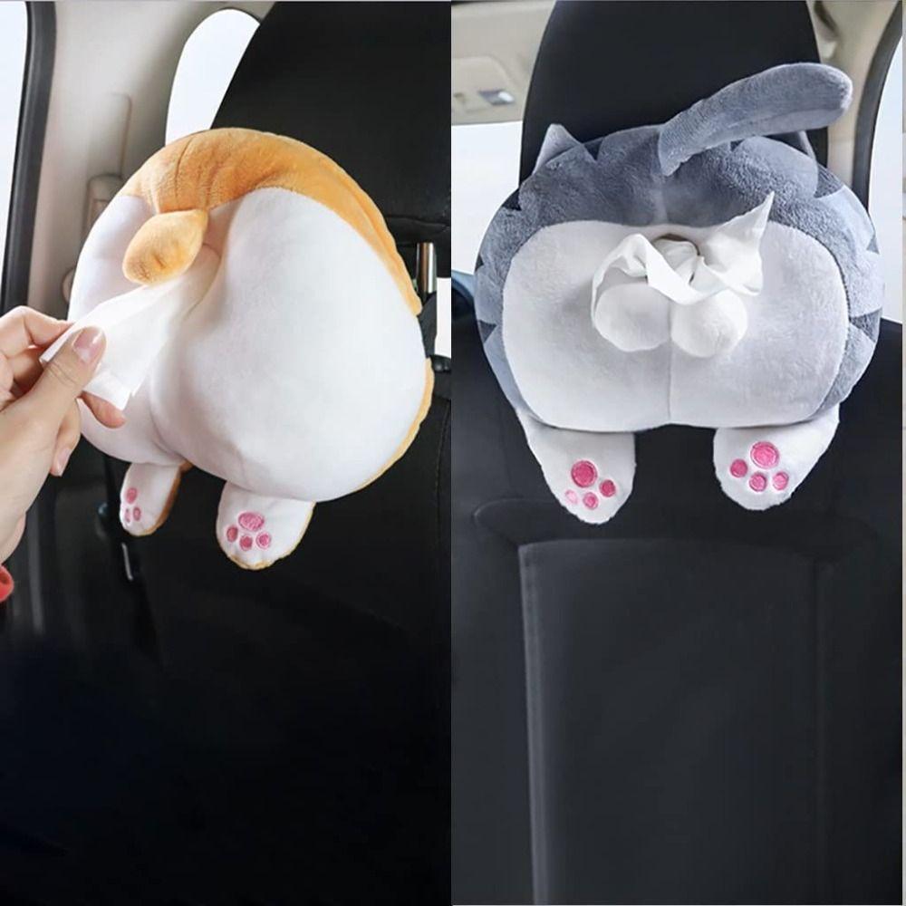 

Сумка для хранения автомобиля, чехол в форме корги, очаровательная коробка для салфеток, мягкая