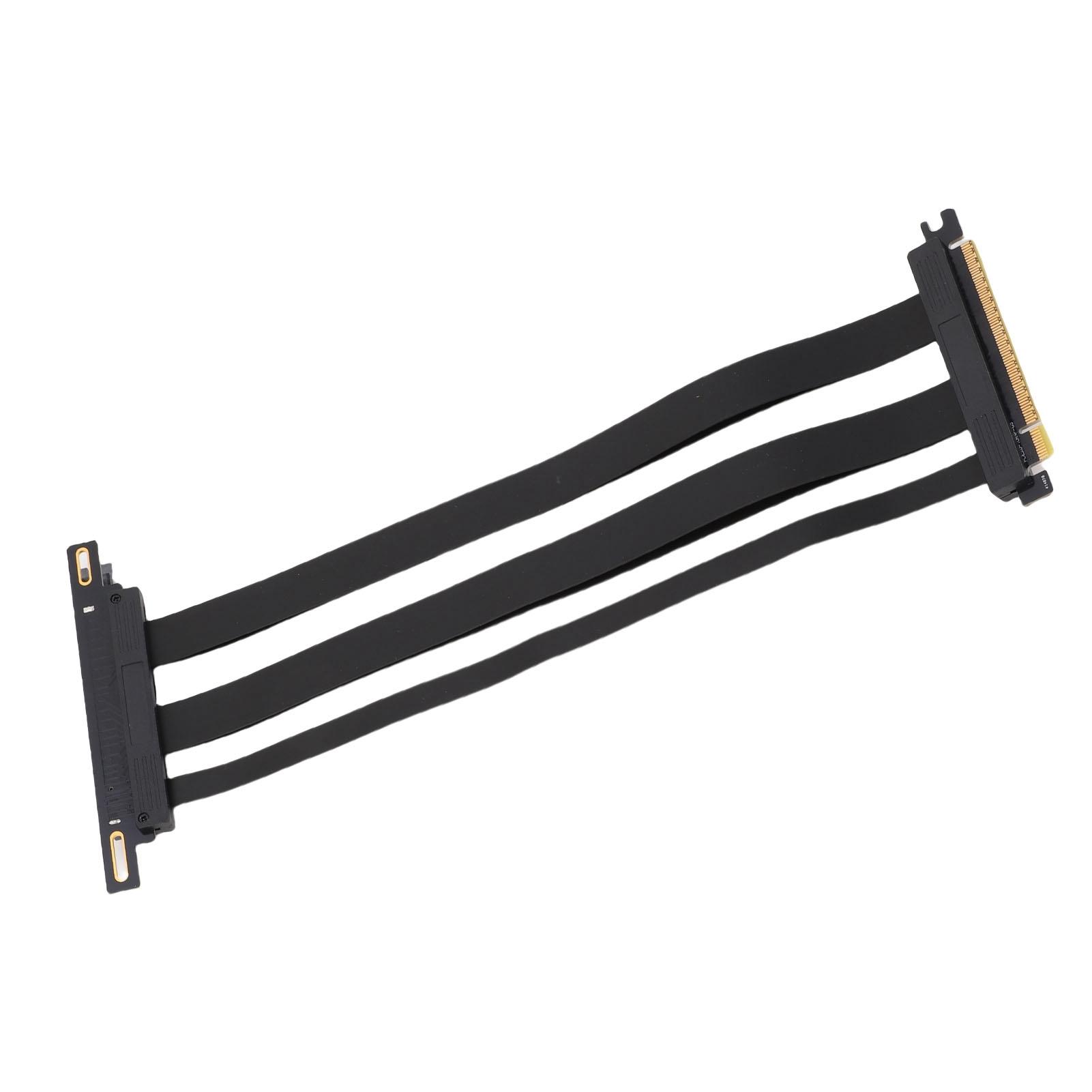 PCIe 5.0 X16 Riser Cable 90 Degree Right Angle 128Gbps Shielded PCIE 5.0 X16 GPU Extension Cable for PC Case Server ITX Builds Computer Supplies