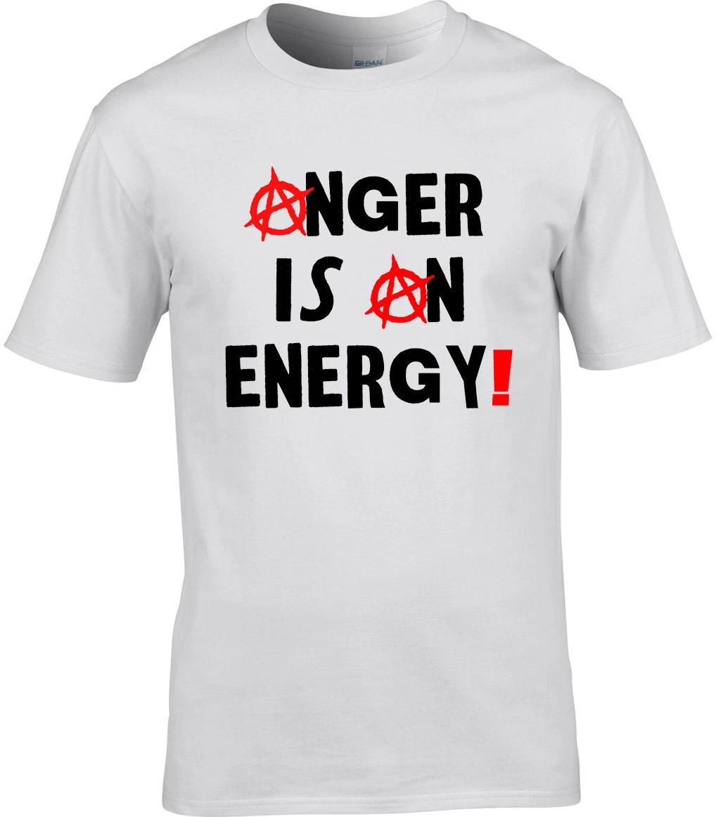 

Political Mens T-Shirt Anarchy Anger Is An Energy Public Image Ltd Inspired Punk M