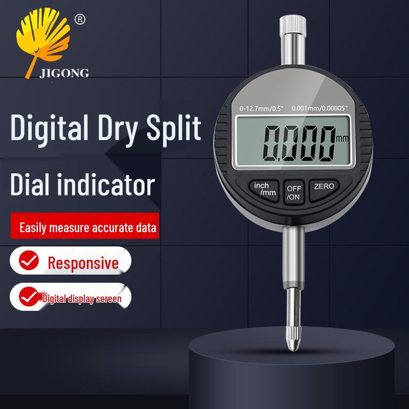 12.7mm Digital Display Dial Indicator - 0.01mm Micrometer Depth Gauge Accurate to 0.001mm