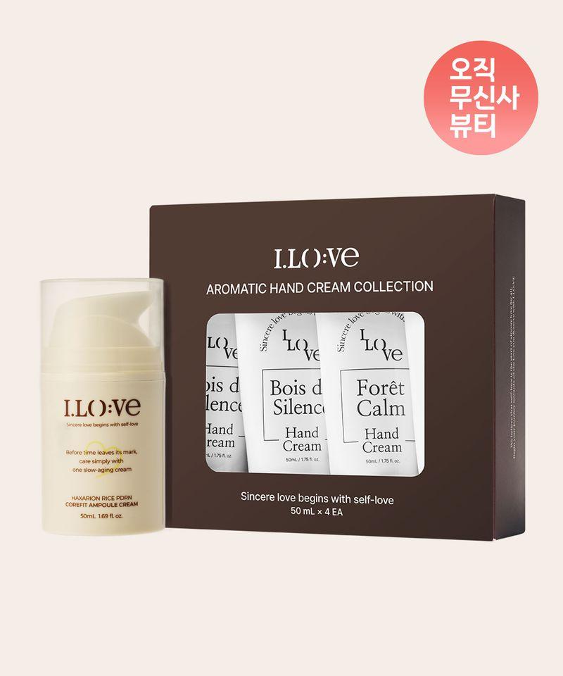 [SET] Irobe Aromatic Hand Cream 4-Piece Collection + Hexarion Rice PDRN Core Fit Ampoule Cream 50ml