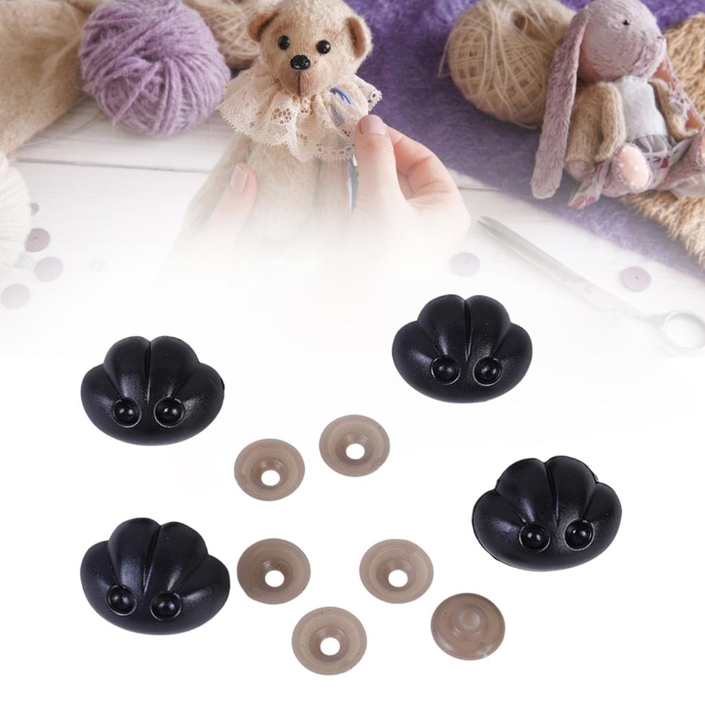 140Pcs Set   Noses Plastic 3 Sizes with Washers for Stuffed Animals Dogs Doll Making Black