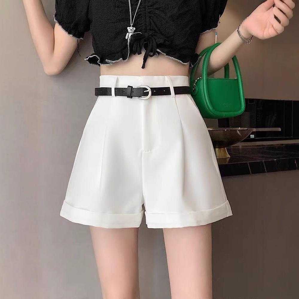 

Women s High-Waist A-Line Casual Cargo Shorts with Belt for Spring/Summer 2025 2XL