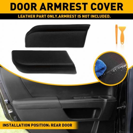 For 2009-15 Honda Pilot Armrest Rear Door Cover Leather Black Driver Passenger