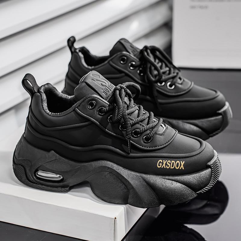 

Spring and Autumn New Leather Versatile Men s Sports Shoes, Fashionable and Trendy Casual Thick Soled Shoes, Anti Slip 44