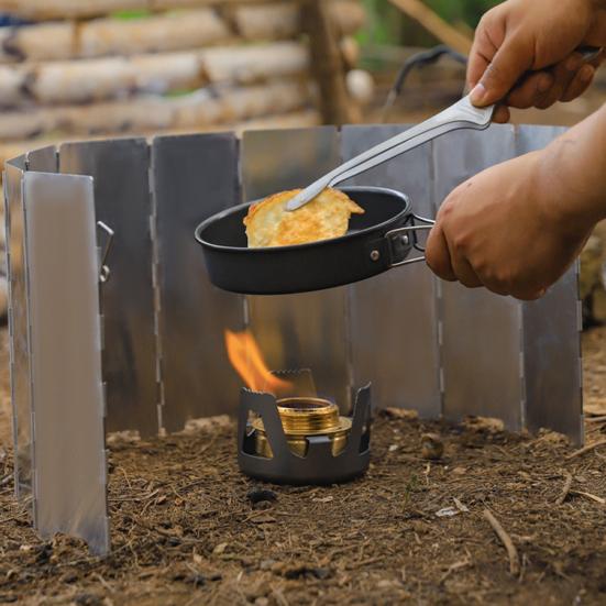 Yousheng 10-Panel Camping Stove Windshield Portable Lightweight Outdoor Hiking Picnic Metal Windproof Butane Gas Stove Burner Folding Windscreen