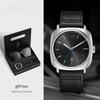 2PCS Men Casual Fashion Watch Glasses Gift Set Classic Simple Square Case Men Quartz Watch Watch Clock Gift Set Reloj