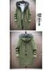 Men's Winter Fleece-Lined Hooded Mid-Length Printed Cotton Coat - Trendy & Warm Casual Jacket