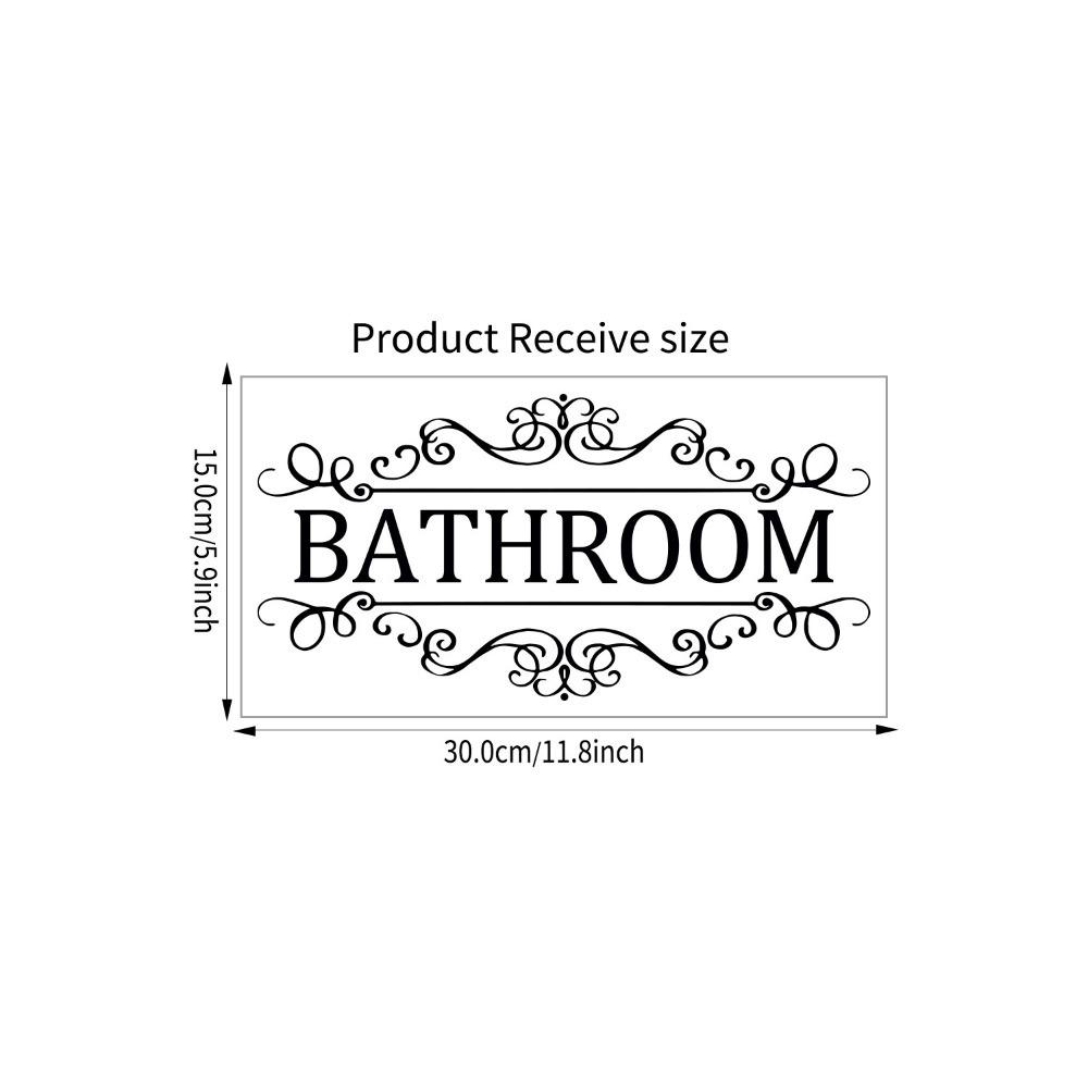 Art Wall Sticker Self-Adhesive Toilet Door Stickers Removable PVC WC Doorway Sign Funny Black Bathroom Wall Sticker Bathroom